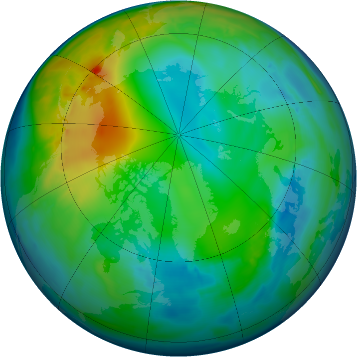 Arctic ozone map for 27 November 2008